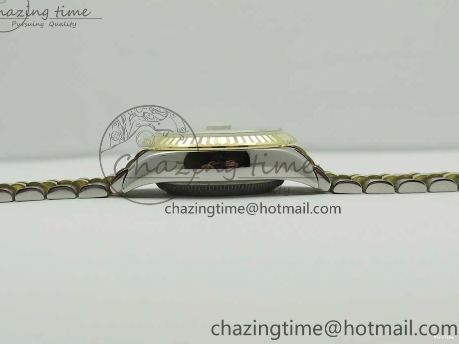 MiroTime 0311 Supportive DateJust 28mm Wrapped SS YG Best Edition Gold Dial Crystal Markers on Wrapped SS YG Bracelet ETA 3344